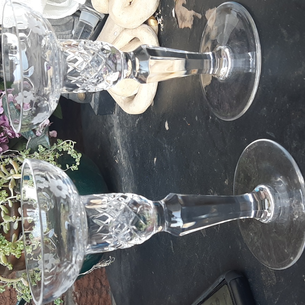 Vintage cut / molded crystal candlesticks